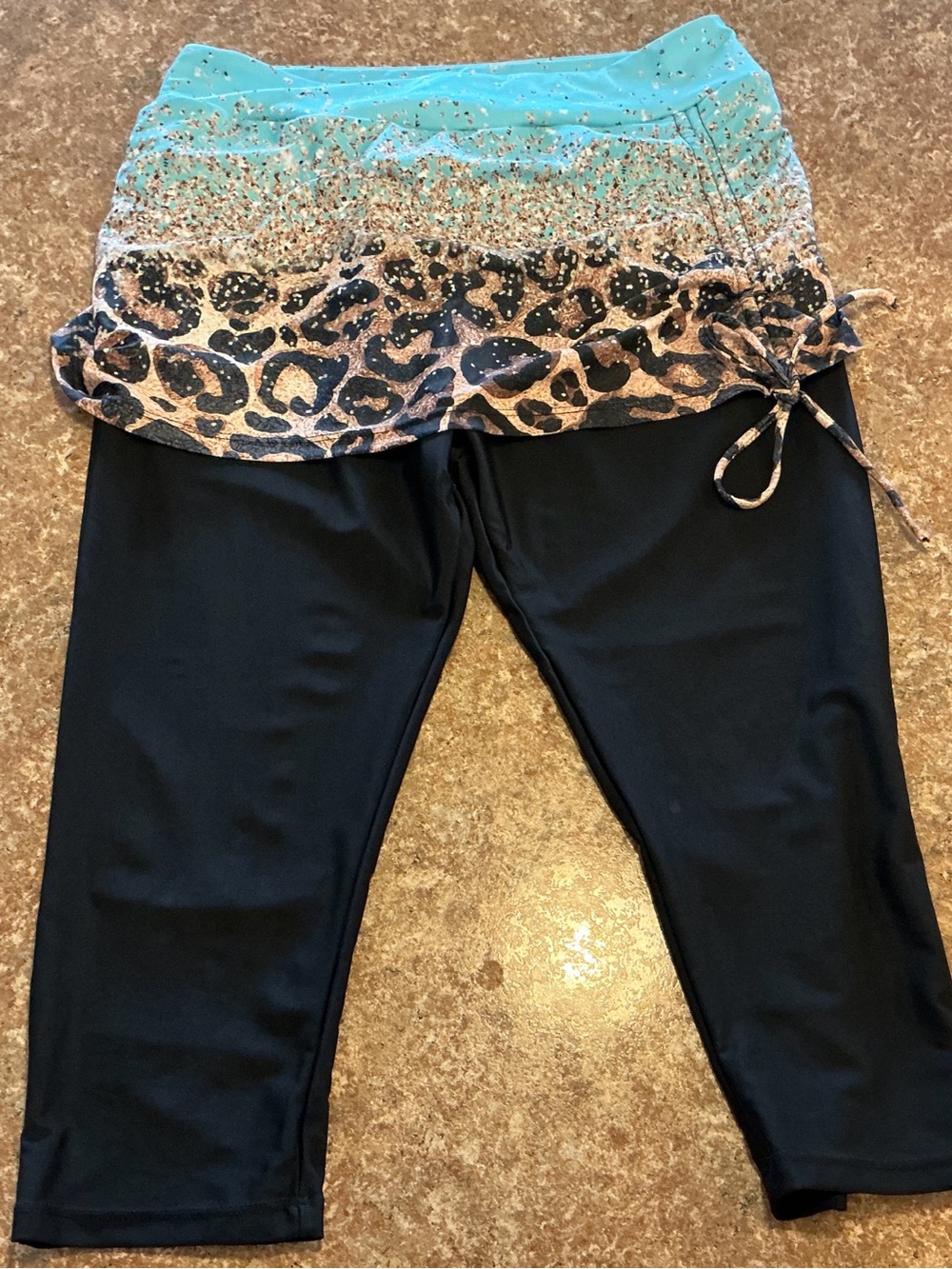 Black Capri Swim Suit Bottom Cover-up